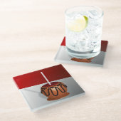 Snoep Apple, rood en karamel Glazen Onderzetter (Schuin)
