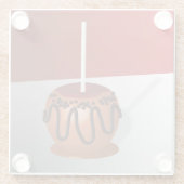 Snoep Apple, rood en karamel Glazen Onderzetter (Achterkant)
