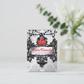 snoep Apple Wonderland White Damask Visitekaartje (Staand voorkant)