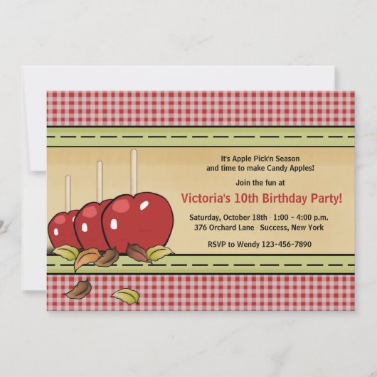 Snoep Apples Invitation Kaart (Voorkant)