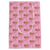 Snoep Apples Patroon roze Gift Bag Medium Cadeauzakje (Achterkant)