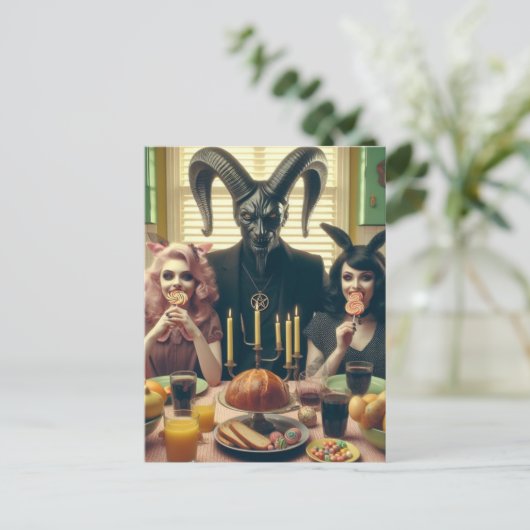  Snoep Avondmaal Occult Baphomet Briefkaart (Staand voorkant)