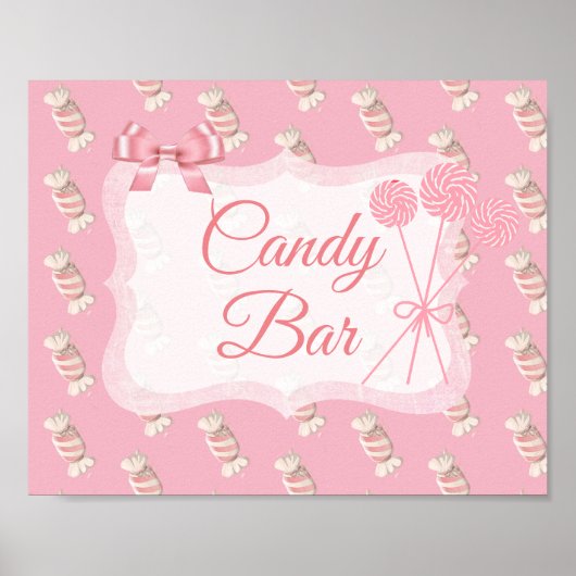 Snoep balk Roze lipops Poster (Voorkant)
