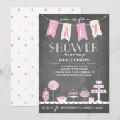 Snoep balk | Uitnodiging tot Baby shower (Voorkant / Achterkant)