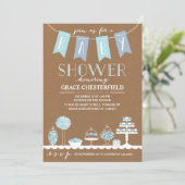 Snoep balk | Uitnodiging tot Baby shower (Staand voorkant)