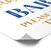 Snoep Ballbons Gold Navy Blue Confetti Poster (Hoek)