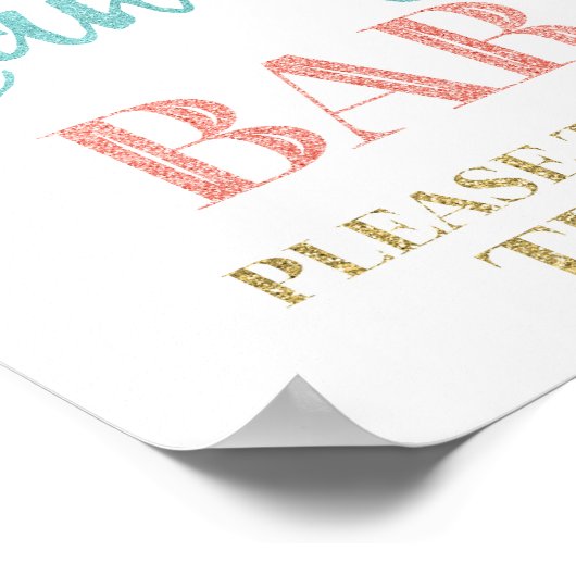 Snoep Band Band Gold Blauwgroen Coral Confetti Poster (Hoek)