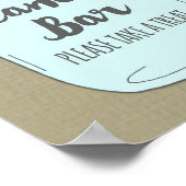 Snoep Bar Baby shower Sign Blue Mason Jar Burlap Poster (Hoek)
