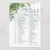 Snoep Bar Baby shower Spel Groen Thema Kaart (Voorkant)
