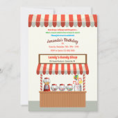 Snoep Bar Birthday Party Invitation Kaart (Voorkant)