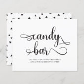 Snoep Bar Black en White Minimalist Wedding Sign (Voorkant / Achterkant)
