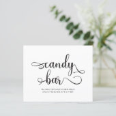 Snoep Bar Black en White Minimalist Wedding Sign (Staand voorkant)