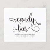 Snoep Bar Black en White Minimalist Wedding Sign (Voorkant)