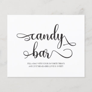 Snoep Bar Black en White Minimalist Wedding Sign