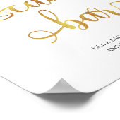 Snoep Bar, eenvoudige gouden bruine bruiloft Poster (Hoek)