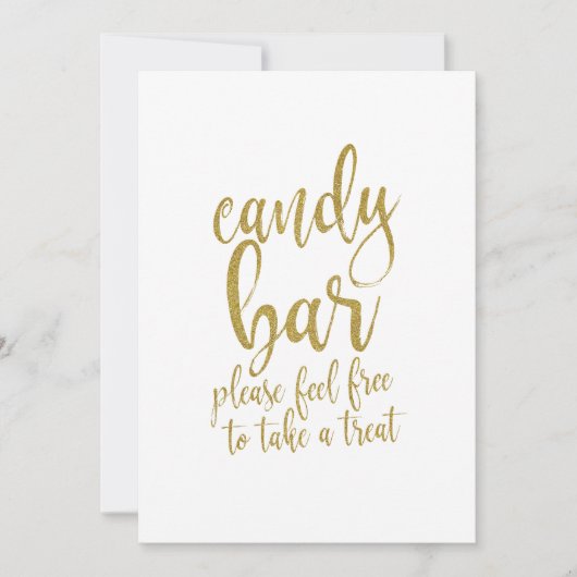 Snoep Bar Gold Glitter Betaalbaar Weddenschap Kaart (Voorkant)