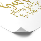 Snoep Bar Gold Glitter Script 8x10 Wedding Sign Poster (Hoek)