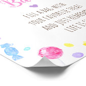 Snoep Bar Lollipop Sweet Shop Birthday Sign Poster (Hoek)