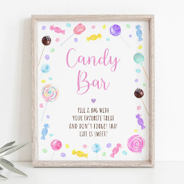 Snoep Bar Lollipop Sweet Shop Birthday Sign Poster