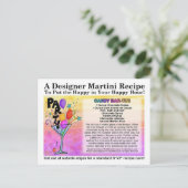 Snoep Bar Martini Recept Kaart Briefkaart (Staand voorkant)
