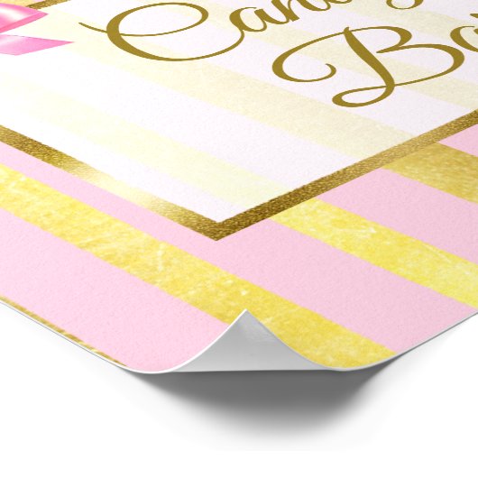 Snoep Bar, roze en gouden Poster (Hoek)