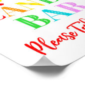 Snoep Bar Sign Rainbow Confetti Poster (Hoek)