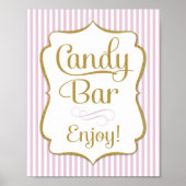 Snoep Bar Sign Roze Gold Buffet Poster (Voorkant)
