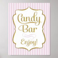 Snoep Bar Sign Roze Gold Buffet