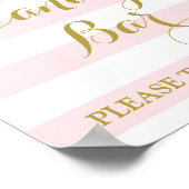 Snoep Bar Sign Roze Stripes Gold Snow Poster (Hoek)