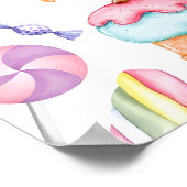 Snoep Bar Teken Snoep Land Verjaardag, Roze Zoet K Poster (Hoek)