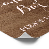 Snoep Bar Trouwteken Roze Waterverf Hout Poster (Hoek)