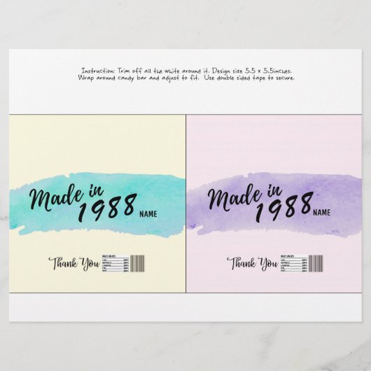 Snoep bar wrapper Adult jarig verjaard Flyer (Voorkant)