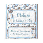 Snoep Bar Wrapper Baby shower Blue Boy Party Favor Notitieblok (Voorkant)