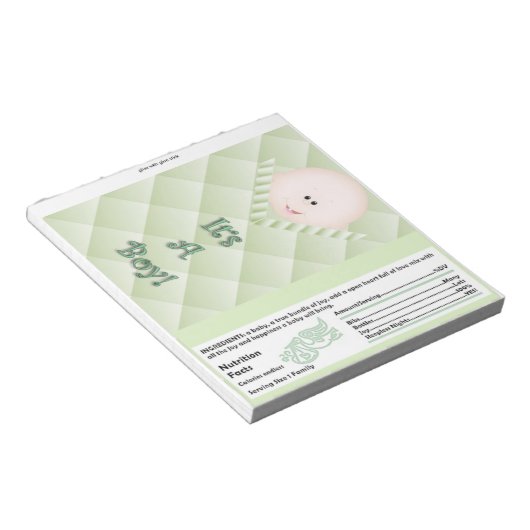 Snoep Bar Wrapper Baby shower Green Party Favor Notitieblok (Schuin)