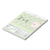 Snoep Bar Wrapper Baby shower Green Party Favor Notitieblok (Linkerzijde)