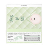 Snoep Bar Wrapper Baby shower Green Party Favor Notitieblok (Voorkant)