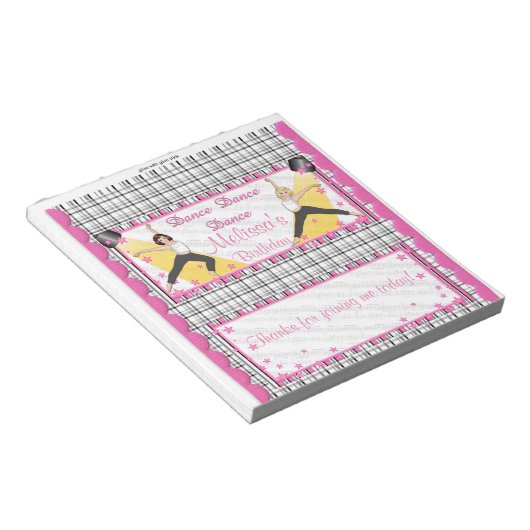 Snoep Bar Wrapper Birthday Dance Party Favors Notitieblok (Schuin)