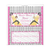 Snoep Bar Wrapper Birthday Dance Party Favors Notitieblok (Voorkant)