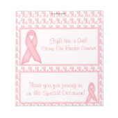 Snoep Bar Wrapper Breast Cancer Survive Vor Notitieblok (Voorkant)