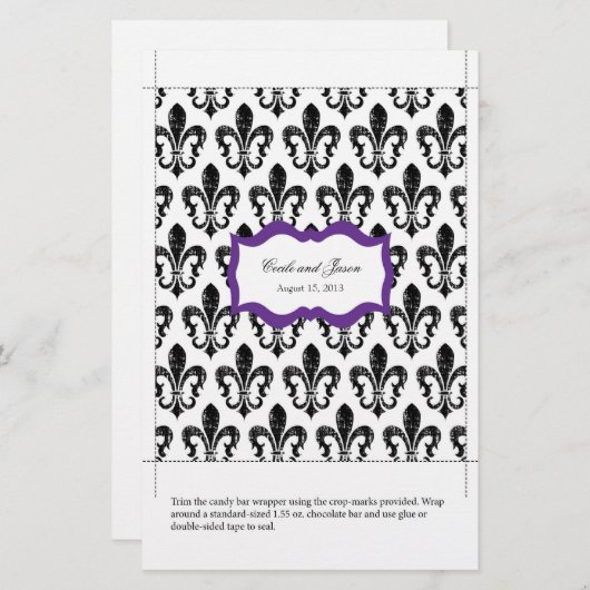 Snoep Bar Wrapper | New Orleans Paars (Voorkant / Achterkant)