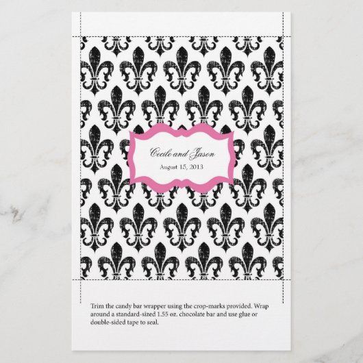 Snoep Bar Wrapper | New Orleans Pink (Voorkant)