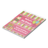 Snoep Bar wrapper roze Birthday Party Favor Notitieblok (Linkerzijde)