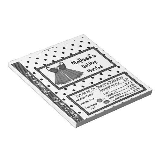 Snoep Bar Wrapper Vrijgezellenfeest Party Favors Notitieblok (Schuin)