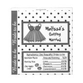 Snoep Bar Wrapper Vrijgezellenfeest Party Favors Notitieblok (Voorkant)