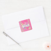 Snoep Bat Mitzvah Favor Dank je donkerroze Vierkante Sticker (Envelop)