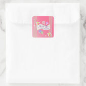 Snoep Bat Mitzvah Favor Dank u Watermeloen Roze Vierkante Sticker (Tas)