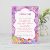 Snoep bedankkaart Paarse Roze (Staand voorkant)