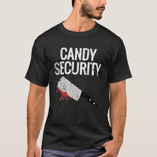 Snoep beveiliging Halloween mes T-shirt (Voorkant)