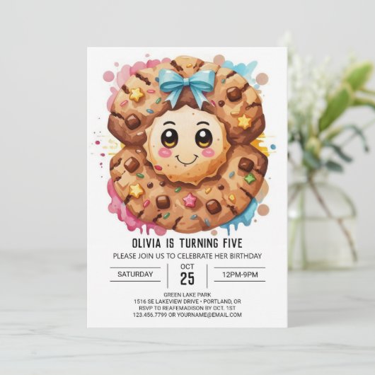 Snoep bewerkbare leuke cookies Verjaardag Kaart (Staand voorkant)