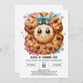 Snoep bewerkbare leuke cookies Verjaardag Kaart (Voorkant / Achterkant)